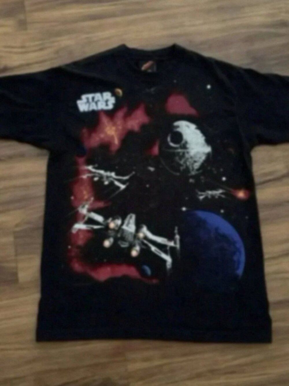 Vintage Star Wars Death Star Space Battle Graphic Tee Y2K Shirt
